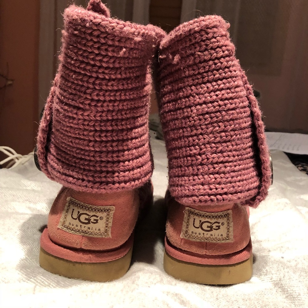 Pink woven uggs, size 9.